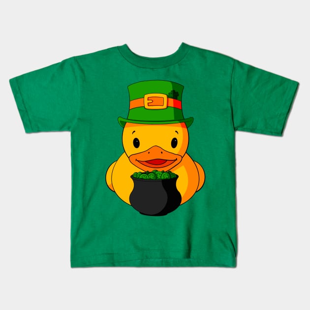 St. Patrick’s Day Rubber Duck Kids T-Shirt by Alisha Ober Designs